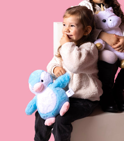 Bouillotte Peluche Pingouin Bleu