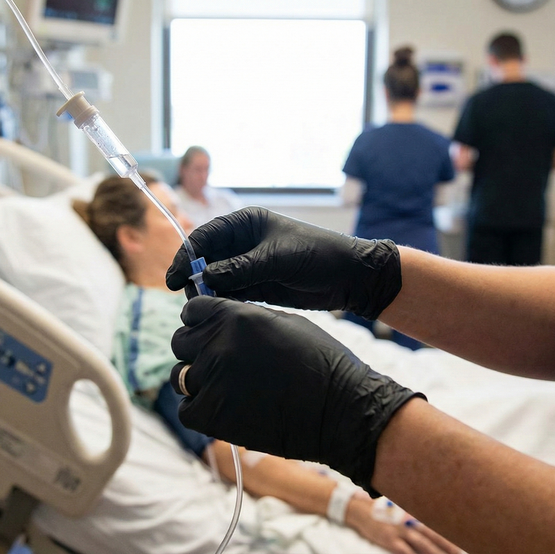 Gants Nitrile Noir Non Poudré