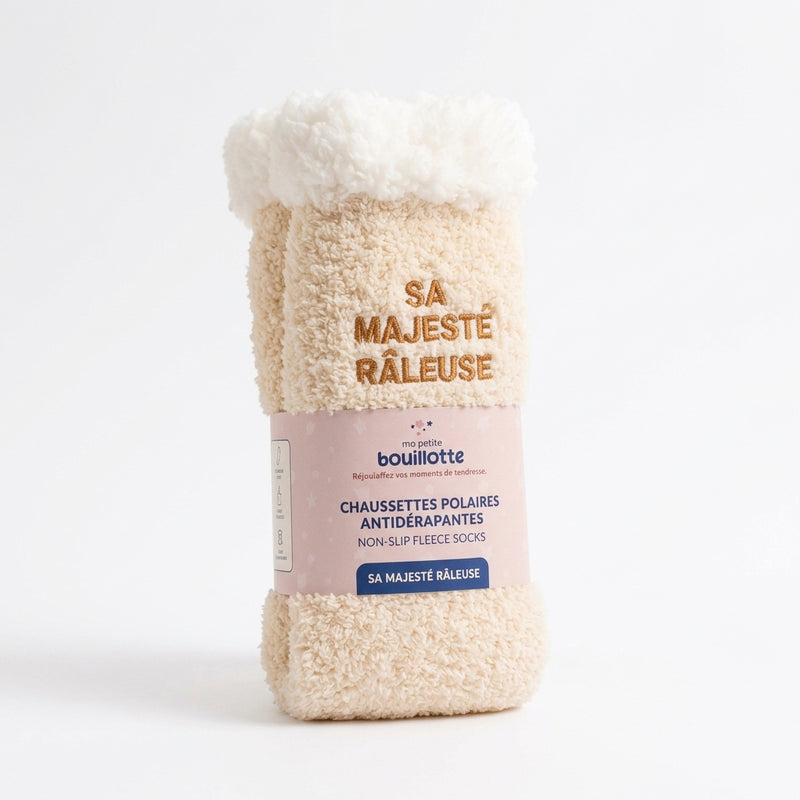 Chaussette polaire message (Sa Majesté Râleuse)