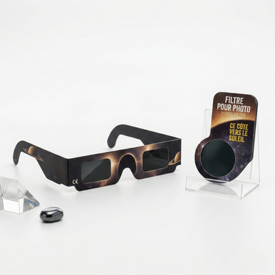 Kit lunettes d’observation solaire avec filtre photo smartphone